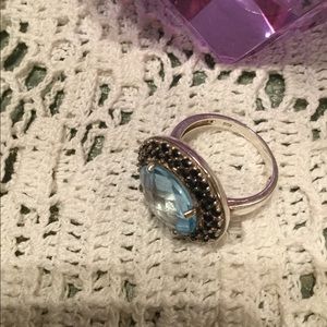 Reserved Sterling Silver aquamarine & spinel Ring